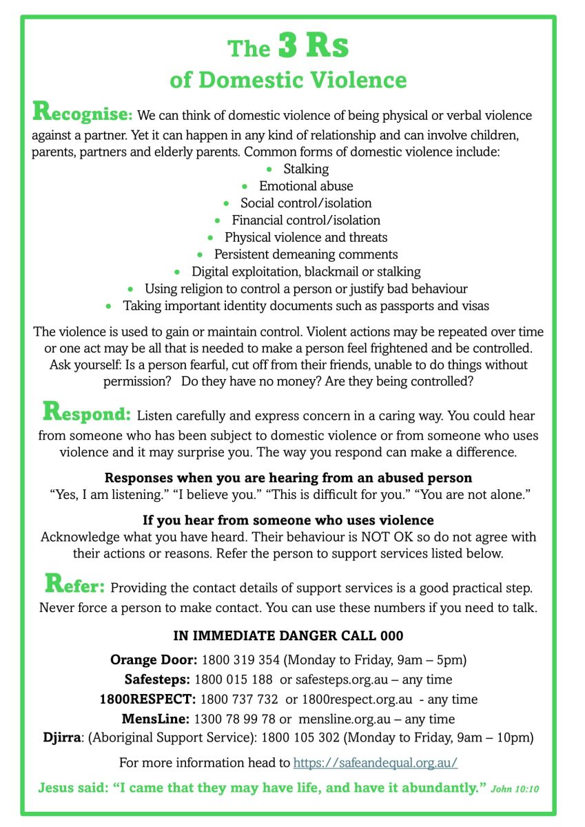 Three Rs Brochure with Scripture