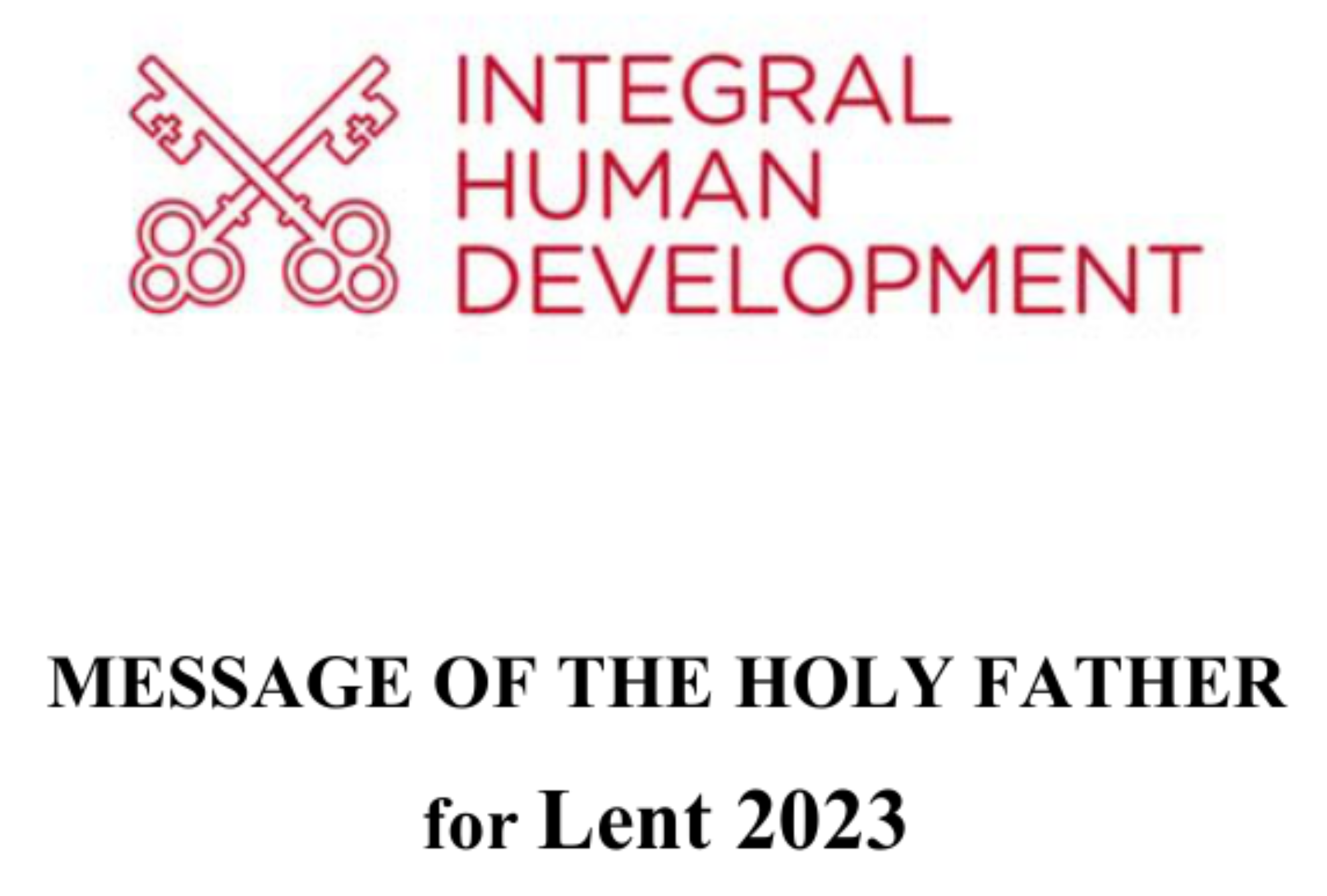 Holy Father’s 2023 Lenten message