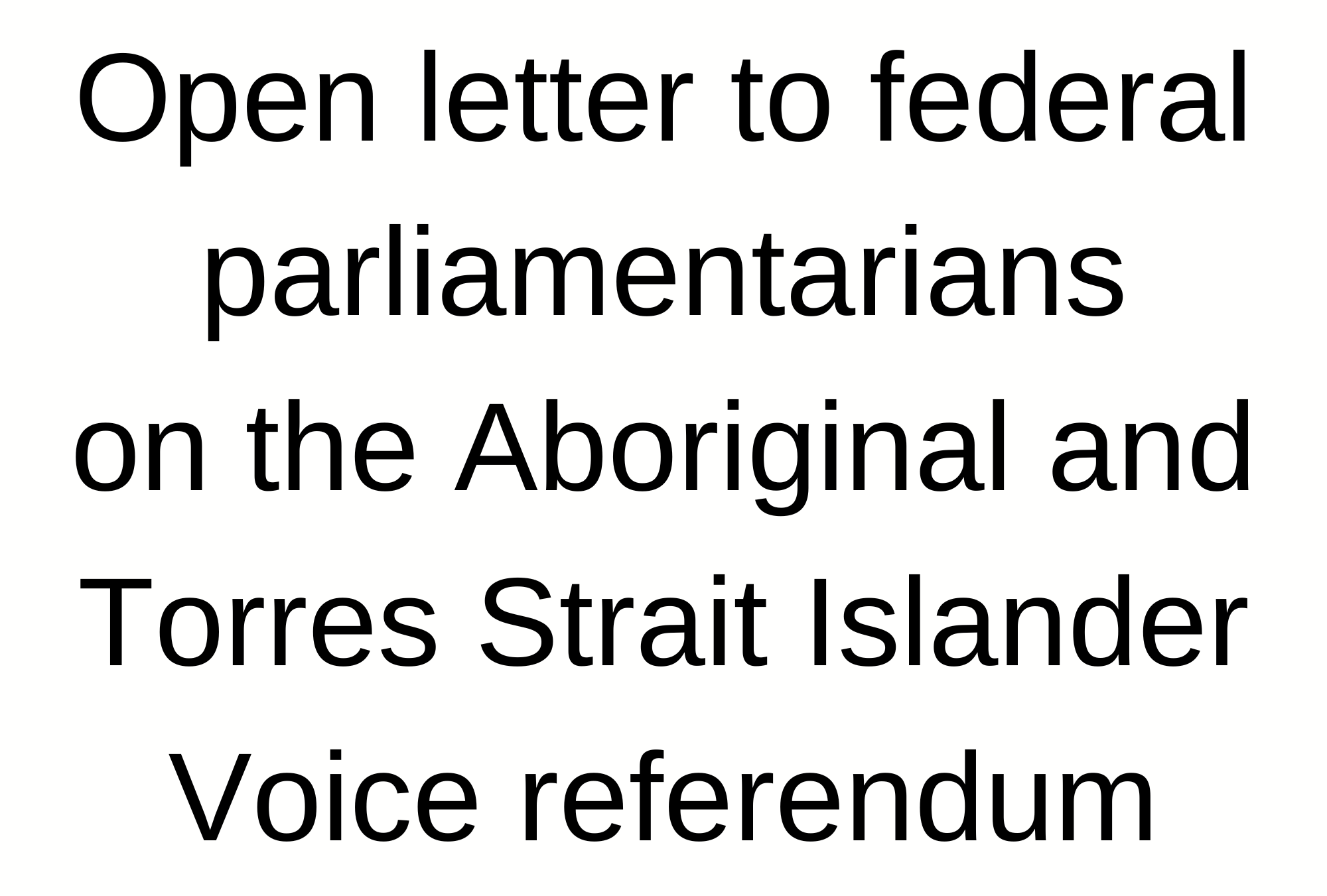 Faith Leaders Joint Letter - First Nations Voice